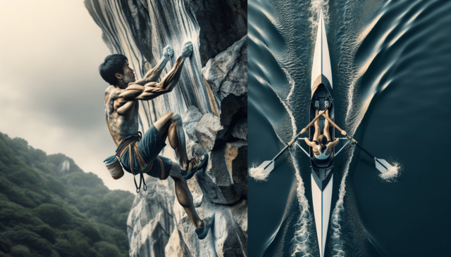 Rock Climbing vs. Rowing: Upper Body Strength vs. Endurance