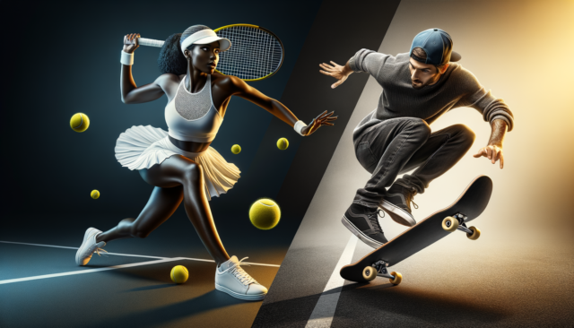 Tennis vs. Skateboarding: Agility and Reaction vs. Balance and Control